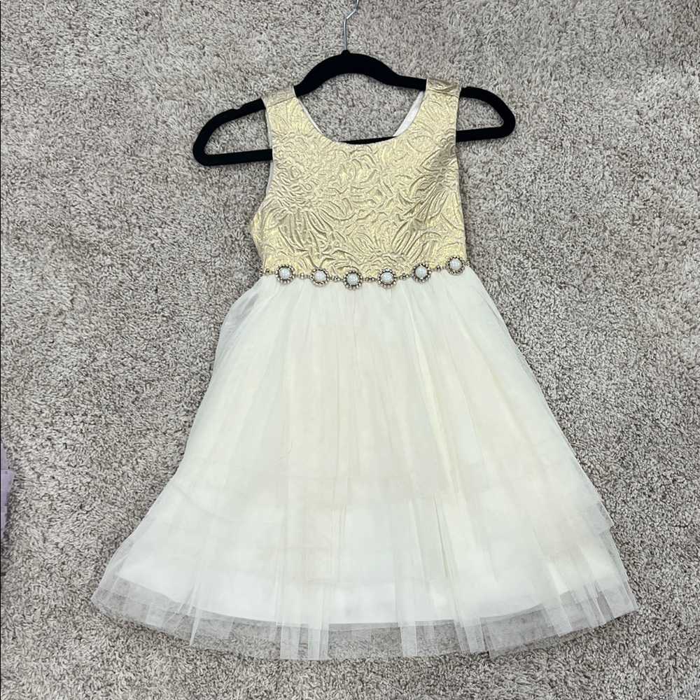 Gold and cream dress
